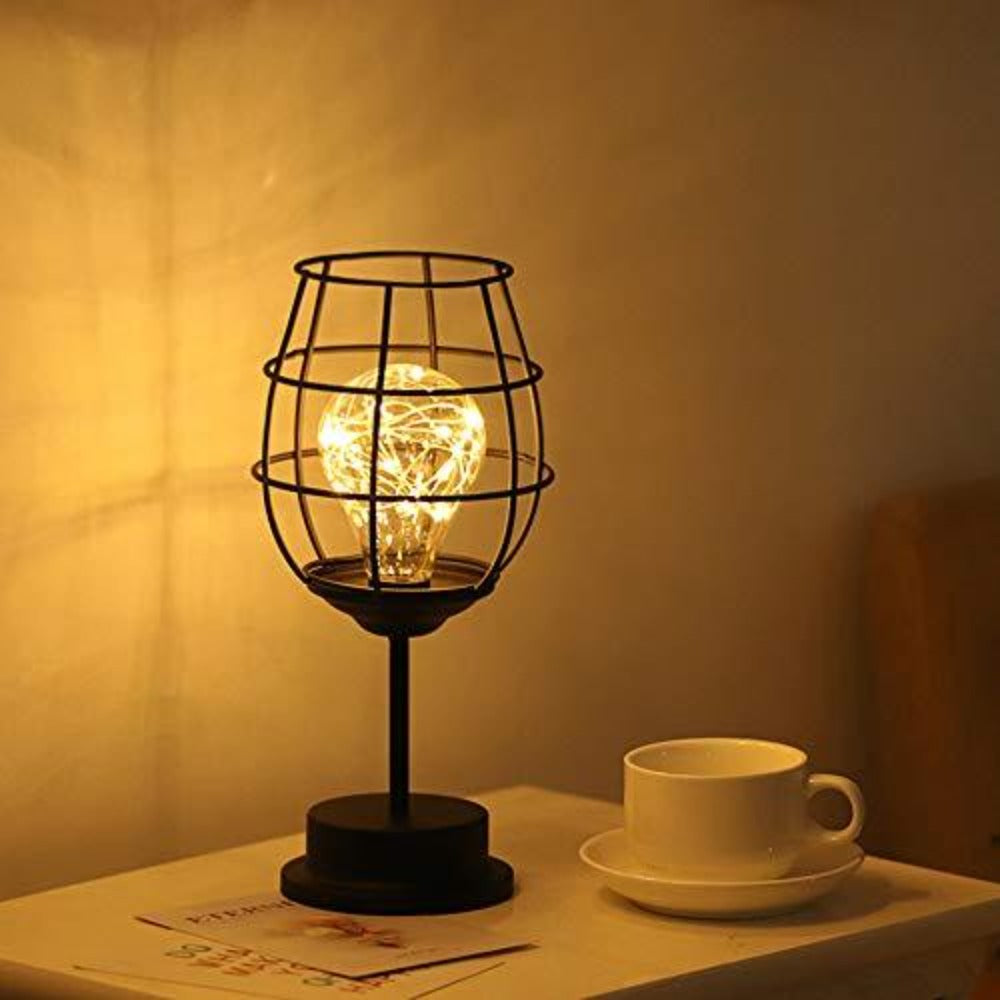 Lampe de Table Créative Gobelet de Vin, Veilleuse Rétro en Fer, Lampe –  goecolighting