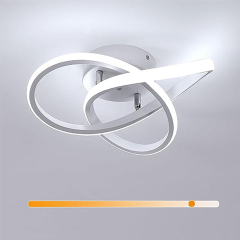 Plafonnier LED Moderne en Aluminium Dimmable - Blanc, 30*10cm, Lustre de Plafond Lumière Tricolore 30W - pour Salon Chambre