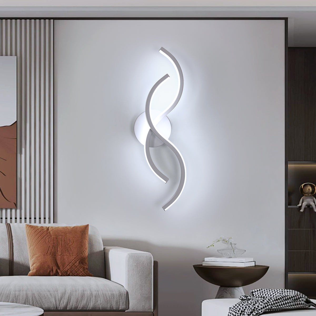 Applique Murale Moderne Minimaliste en Aluminium Blanc 41x14x6.5cm - Lumière Blanche 6500K, 220V