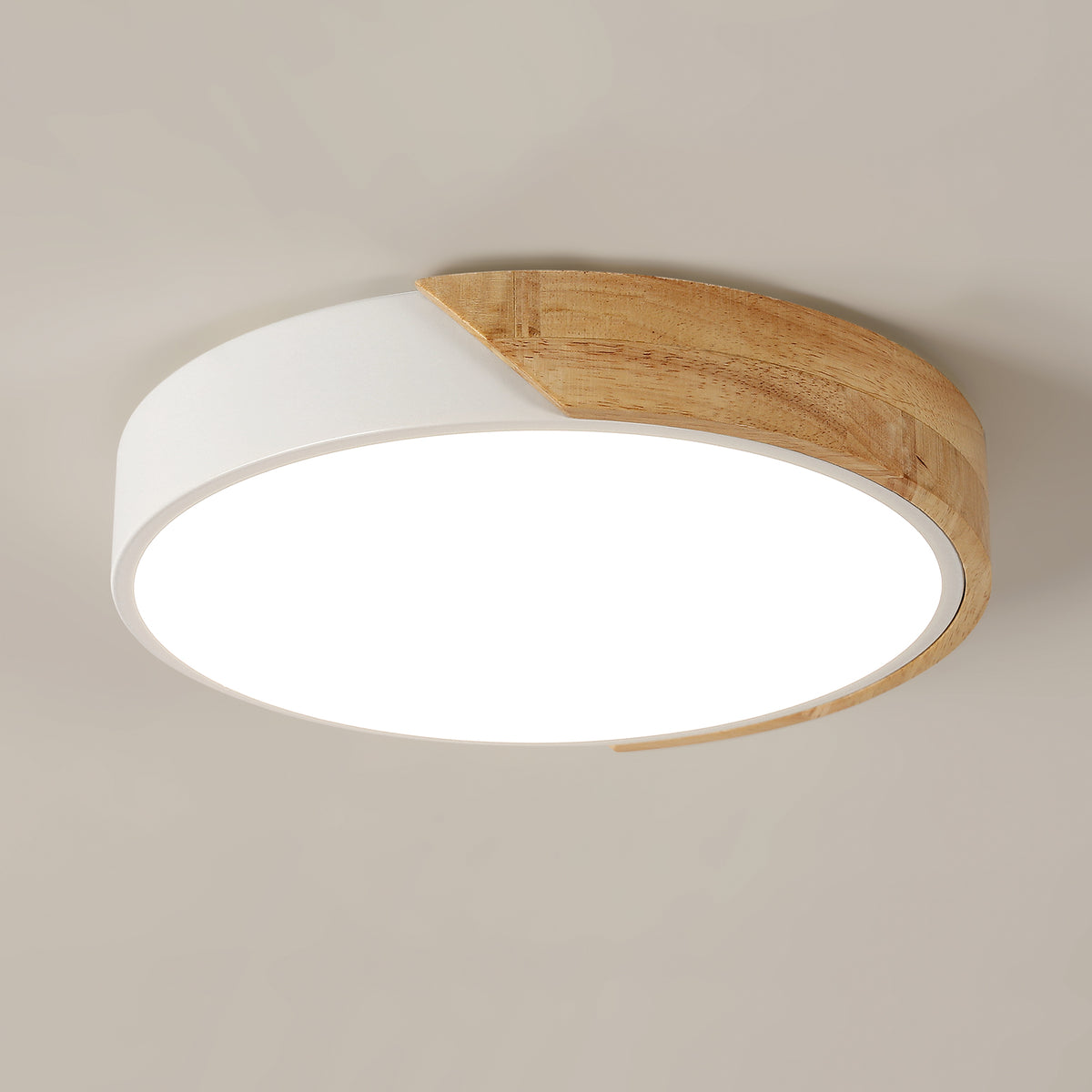 Plafonnier LED Bois Rond 30W