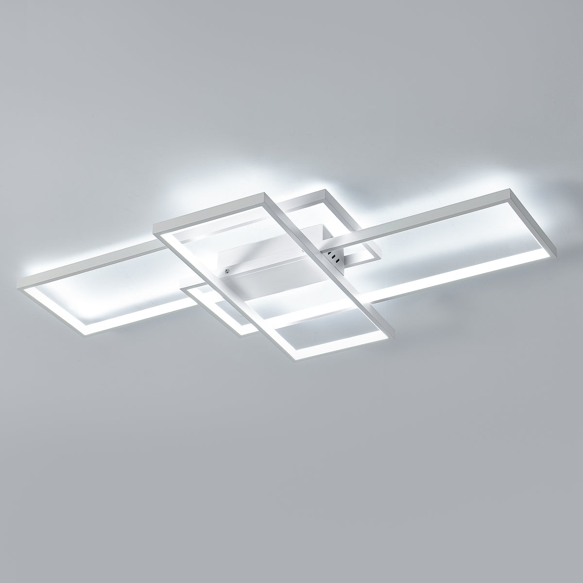 Plafonnier LED 54W Design moderne Blanc Froid 6000K Rectangle Lampe de Plafond Pour salon chambre à coucher salle à manger bureau Blanc