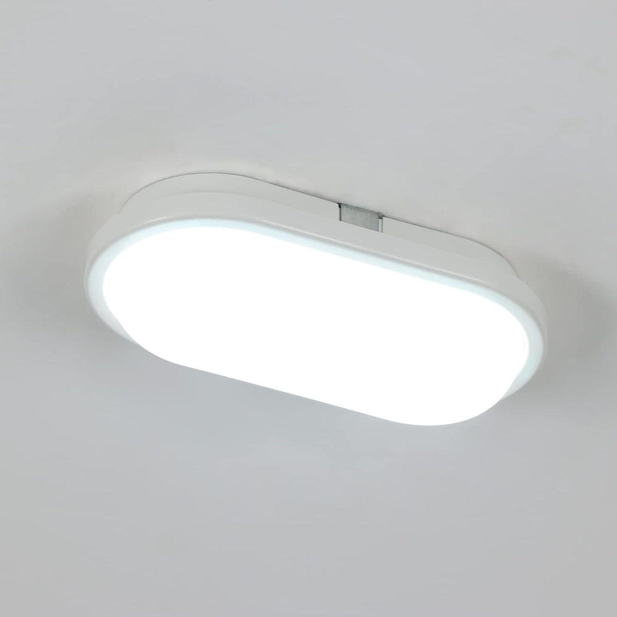 Luz de techo LED blanca fría 6000K Luz de techo LED ovalada para baño impermeable IP54 para baño, dormitorio, sala de estar, cocina