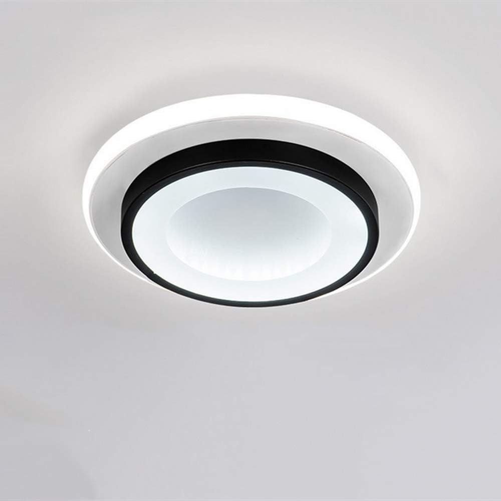 Lámpara de techo LED de 21W, lámpara de techo redonda de diseño moderno, blanco frío 6000K para sala de estar, dormitorio, comedor, oficina, negro