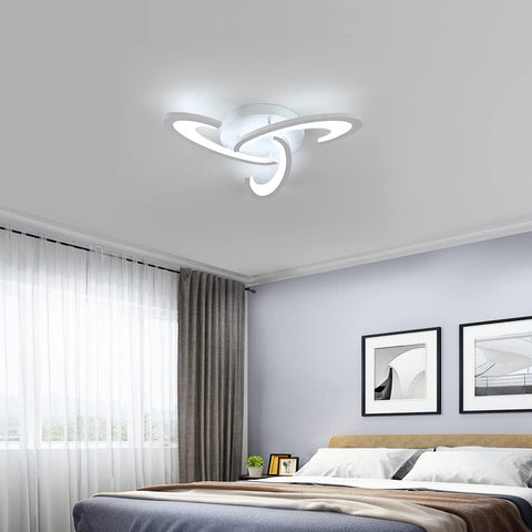 Plafonnier LED, Luminaire Plafonnier 36W 3240lm, Lampe de Plafond Design Shamrock pour Chambre à Coucher, Salon, Salle à Manger, Acrylique Blanc, Lumière blanche froide 6500K