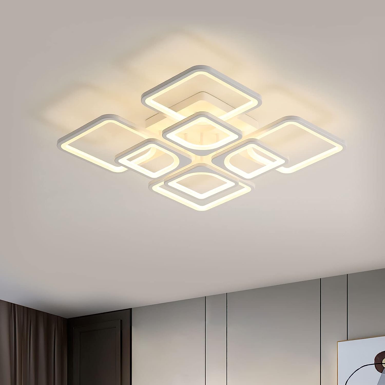 80W Plafonnier LED Dimmable avec Télécommande