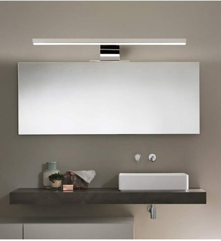 Miroir LED Salle de bain, chambre à coucher, armoire de cuisine, éclairage intérieur moderne, étanche IP44, chrome, 4000K lumière neutre [Classe d'én