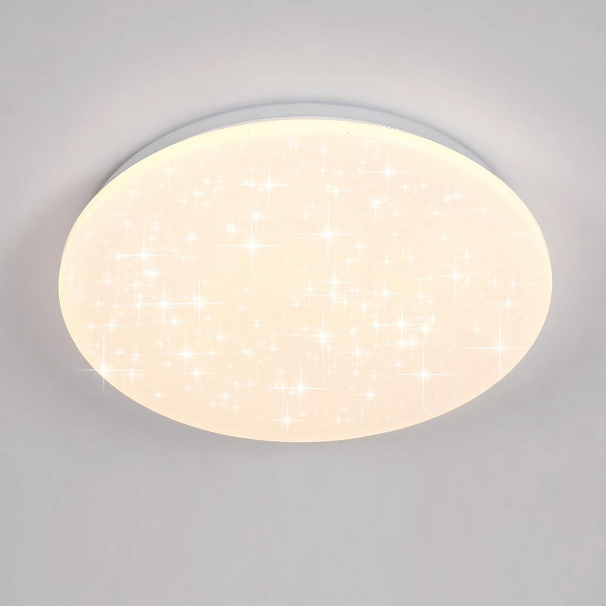 Luminaire Plafonnier, 24W Lampe de Plafond Ronde avec Effet Étoiles