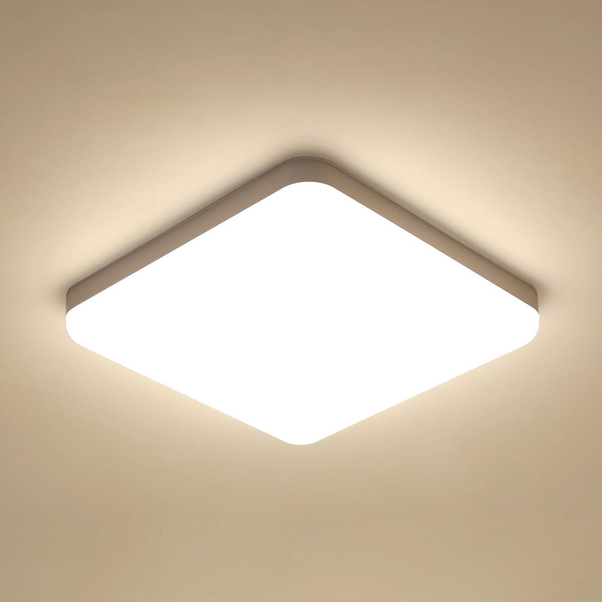 32W Plafonnier Led 3600LM, 4500K Lumière Naturelle IP54 étanche, Luminaire Plafonnier Pour Salle de Bain Cuisine Couloir Balcon 25cm