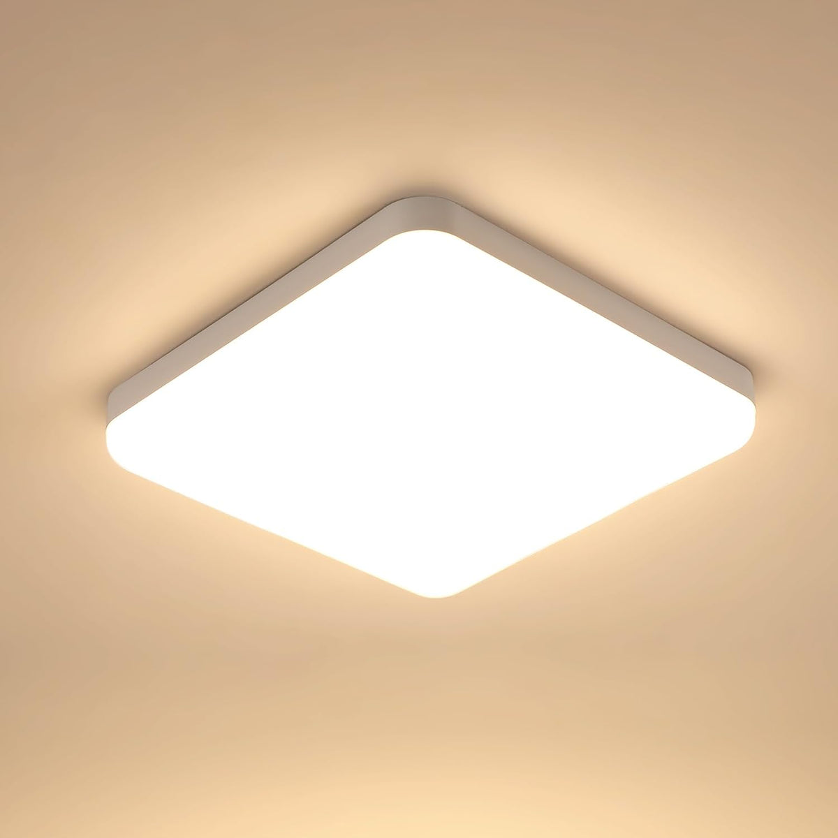 Plafonnier Led 32W, Luminaire Plafonnier Moderne 3600LM, 3000K Lumière Chaude IP54 Etanche, Lumineux du Plafonnier Led pour Salle de Bain Cuisine Couloir Balcon 25CM