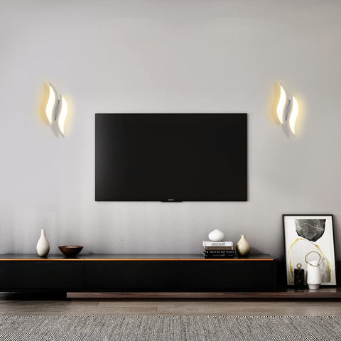 Applique Murale Intérieure LED, Moderne Lampe Murale 20W 2300LM, Éclairage Acrylique Luminaire Mural pour Salon Chambre Escalier 3000K lumière blanche chaude Couleur blanche