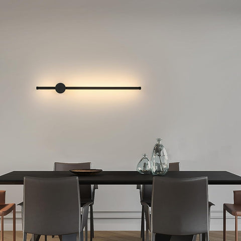 Applique Murale LED Moderne Forme de ligne Lampe murale 360° Rotative Blanc Chaud 3000K Pour salon,chambre à coucher,couloir, entrée Noir 60cm