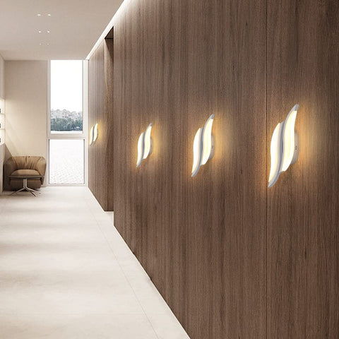 Applique Murale Intérieure LED, Moderne Lampe Murale 20W 2300LM, Éclairage Acrylique Luminaire Mural pour Salon Chambre Escalier 3000K lumière blanche chaude Couleur blanche