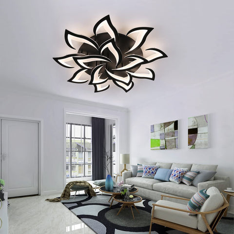 Plafonnier LED, 84W avec Télécommande Plafonnier LED Dimmable 14 Têtes
