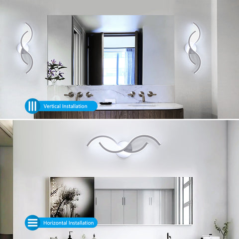 Applique Murale Moderne Minimaliste en Aluminium Blanc 41x14x6.5cm - Lumière Blanche 6500K, 220V