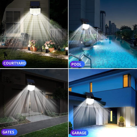 Lampe Solaire Exterieur(2 Paquet), Lampe Solaire Exterieur Detecteur De Mouvement, IP65 Lumiere Solaire Exterieur, 160 LED Spot Solaire Exterieur, 3 Modes, Avec TéLécommande