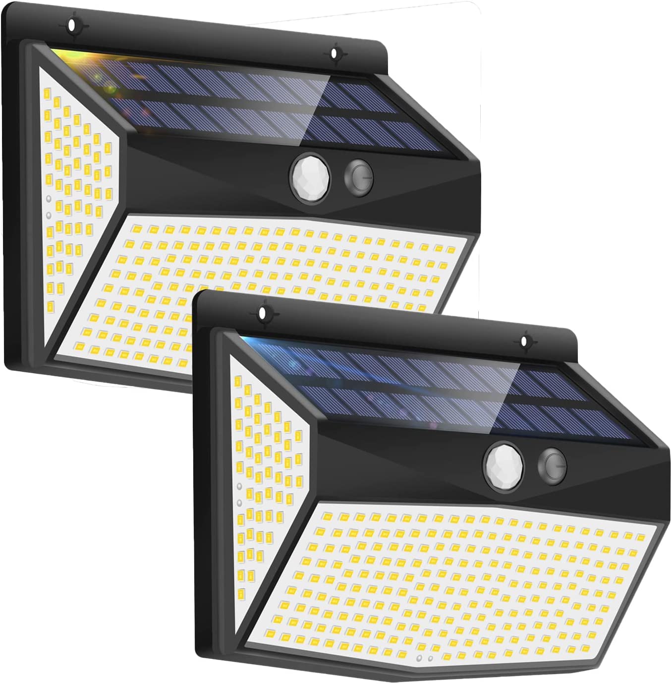 GEARLITE Lot De 2 Lampes Solaires Extérieur Flamme Dansante - Lanterne LED IP65 Étanche - Suspendue Ou Posée - Jardin, Balcon, Terrasse