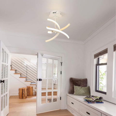 Plafonnier Led, Lampe Plafond Moderne 28W en Acrylique Créative, Lampe à suspension Lumière Blanche Chaud 3000K pour Salon, Chambre, Cuisine, Salle à Manger, Couloir