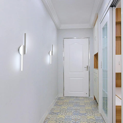 Applique Murale LED Intérieur Lampe Murale Moderne, Appliques Aluminium Pour Salon Couloir Salle De Bain Escalier Veilleuse (Blanc) 6500K Lumière Blanche Froide