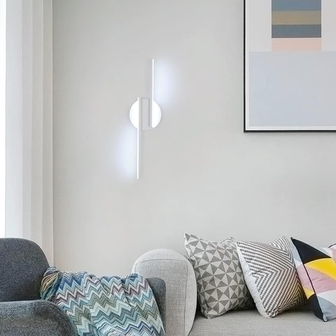 Applique Murale LED Intérieur Lampe Murale Moderne, Appliques Aluminium Pour Salon Couloir Salle De Bain Escalier Veilleuse (Blanc) 6500K Lumière Blanche Froide
