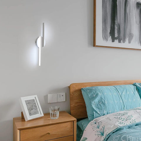 Applique Murale LED Intérieur Lampe Murale Moderne, Appliques Aluminium Pour Salon Couloir Salle De Bain Escalier Veilleuse (Blanc) 6500K Lumière Blanche Froide