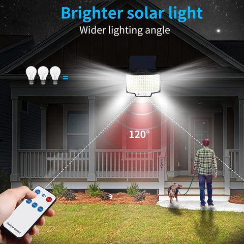 Lampe Solaire Exterieur(2 Paquet), Lampe Solaire Exterieur Detecteur De Mouvement, IP65 Lumiere Solaire Exterieur, 160 LED Spot Solaire Exterieur, 3 Modes, Avec TéLécommande