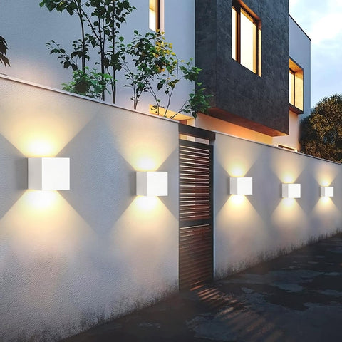 2 Pack Applique Murale LED Exterieur, 12W Appliques Murales Interieures avec Angle Réglable éclairage mural d'extérieur, Etanche IP65 Lampe Murale Moderne pour Salon, Chambre (Blanc) Blanc Chaud 3000K