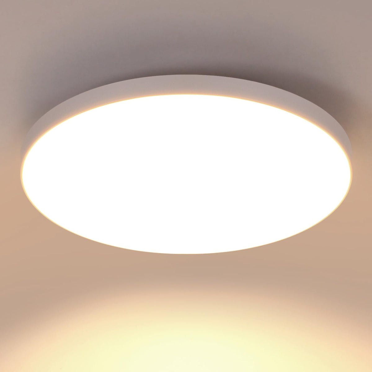 LED-plafondlamp, wit rond 27*5 CM, 24W 3000K warm wit licht, ABS, drievoudige bescherming voor slaapkamerbalkon