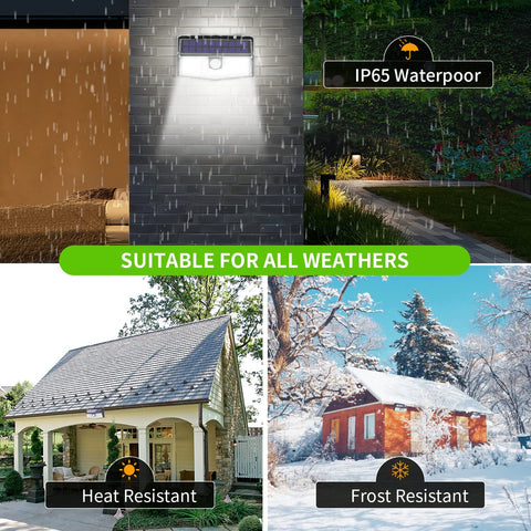 Lot de 2 Lampes Solaires Extérieures avec Détecteur de Mouvement à 300 LED, Éclairage Solaire à 270°, IP65 Étanche, Sans Fil, 3 Modes pour la Sécurité de Cour et Jardin