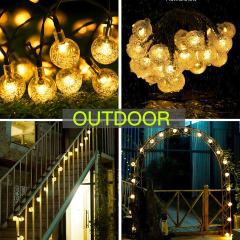 Guirlande Lumineuse Solaire Extérieur 9.5M 50 LED 8 Modes Lampes Solaires avec Télécommande,Solaire et Alimenté par USB Guirlande Lumineuse Extérieur
