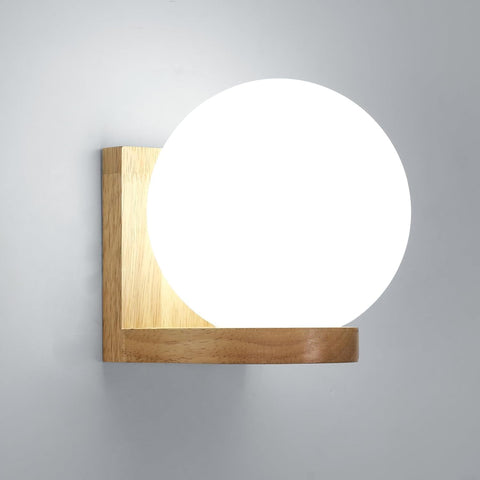 Applique Murale Bois & Verre – E27 Moderne