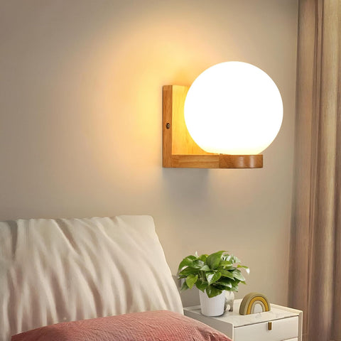 Applique Murale Bois & Verre – E27 Moderne