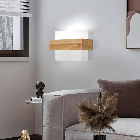 Applique Murale Intérieure Bois E27 avec Ampoule 12W Trois Couleurs