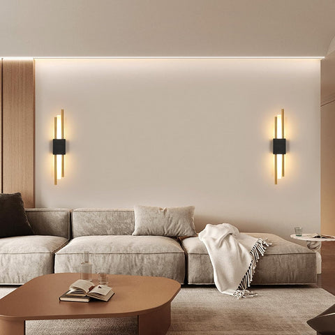 Applique Murale LED Intérieure Noir et Or 40CM 10W 3000K