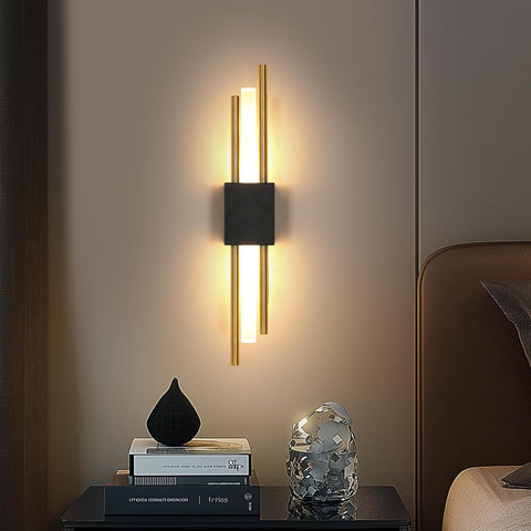 Applique Murale LED Intérieure Noir et Or 40CM 10W 3000K