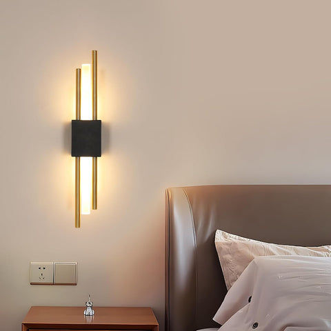 Applique Murale LED Intérieure Noir et Or 40CM 10W 3000K