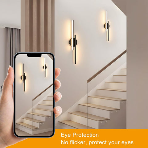 Applique Murale LED Moderne Noire 24W