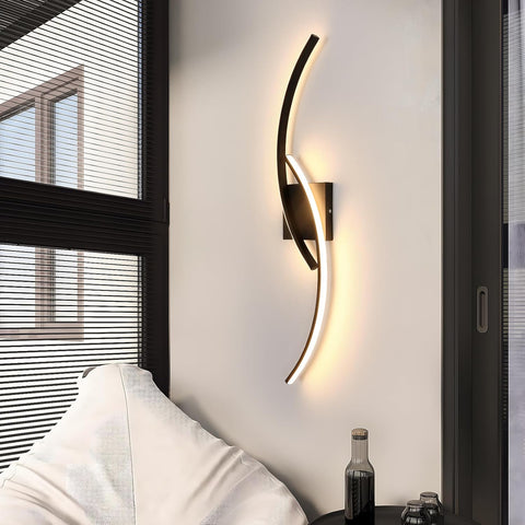 Applique murale LED noire ondulée 27W