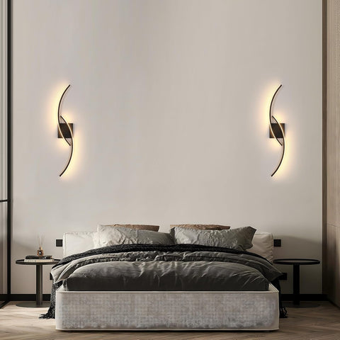 Applique murale LED noire ondulée 27W