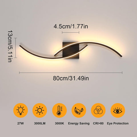 Créative Applique Murale LED Intérieure 27W Noir