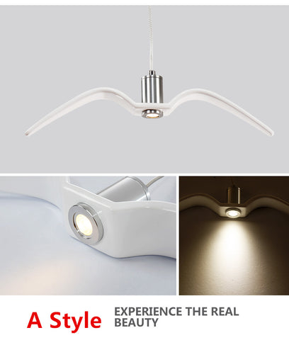 Lustre, Lampe suspendue 3000K lumière chaude conception de mouette lustre décoratif simple moderne Type A Diamètre 38cm