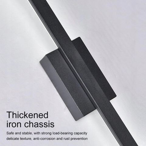 Applique Murale LED - Noir - 8W 6000K Lumière Blanche Froide - en Métal - L.60 CM - pour Chambre Couloir Entrée