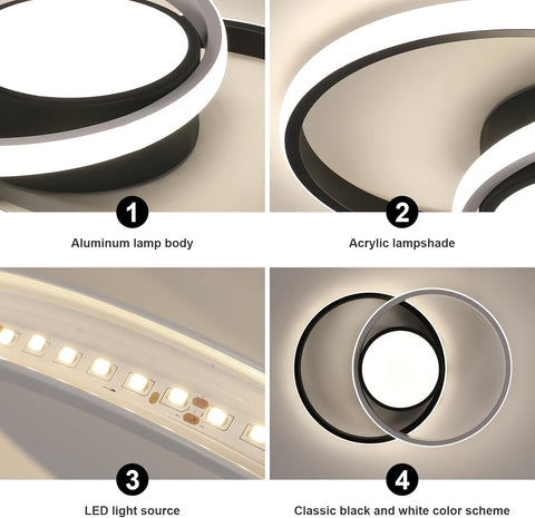Plafonnier LED Moderne Rond 42W