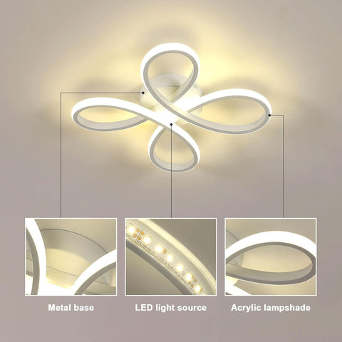 Plafonnier LED Moderne 30W Design Floral