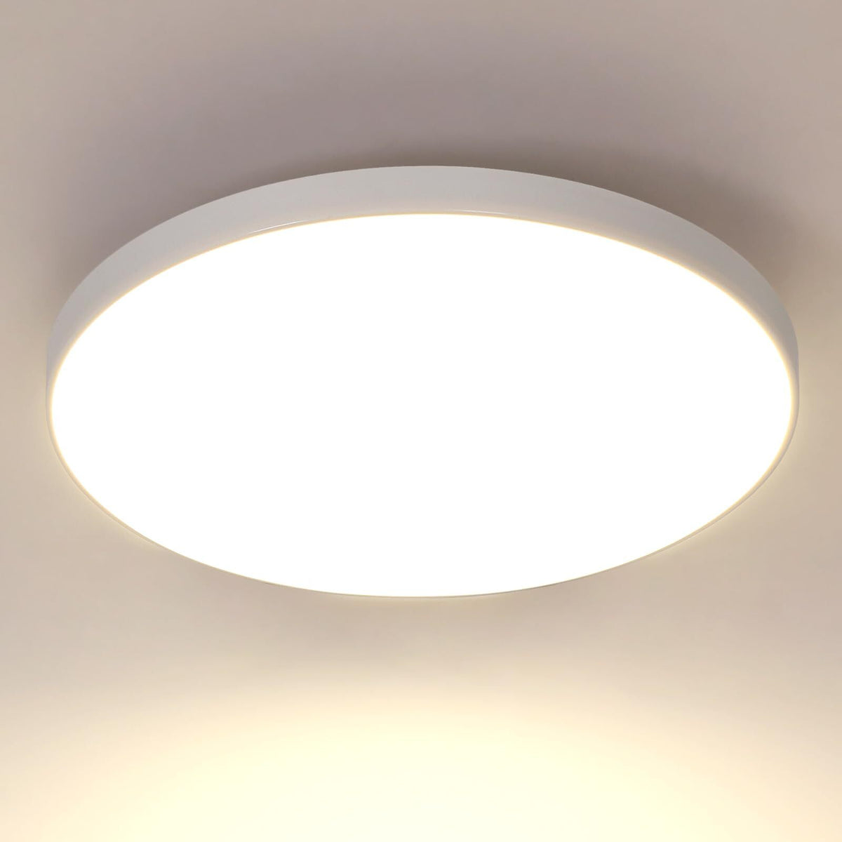 Plafón LED, Redondo Blanco 27*5 CM, Luz Blanca Neutra 24W 4000K, ABS, Triple Protección para Dormitorio Balcón