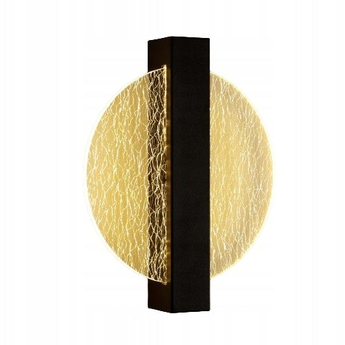 Applique Murale LED Moderne avec fils d'Or, Rond Noir,en Acrylique