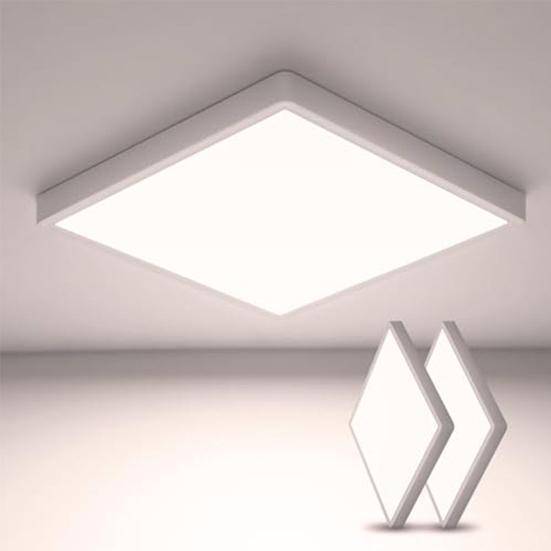 2pcs Plafonnier LED Ultra-Fin Carré 30 cm x 2.5 cm, Blanc, 24W, Lumière Neutre 5000K, Convient pour le Salon, la Chambre, la Cuisine, le Couloir