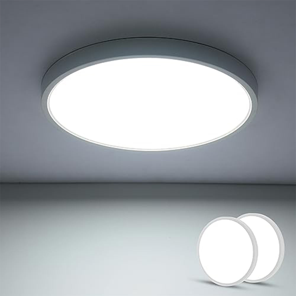 2 stuks ultradunne LED-plafondlamp, wit rond 40 cm, 36 W 6500 K koel wit licht, PVC