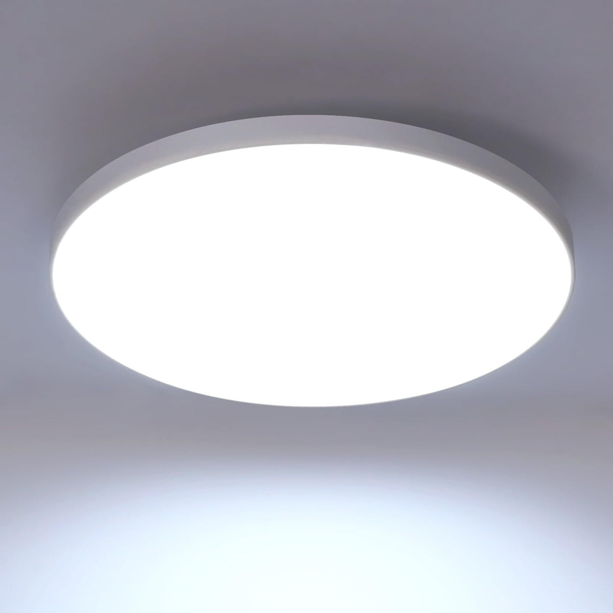 Plafonnier LED, Blanc Rond 27*5 CM, 24W 6500K Lumière Blanche Froide, ABS, Triple Protection pour Chambre Balcon