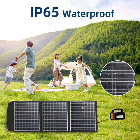 Panneau Solaire Pliable Imperméable, observateur et Efficace, Cellules Solaires pour Camping en Plein Air, Chargeur de Sac, 60W