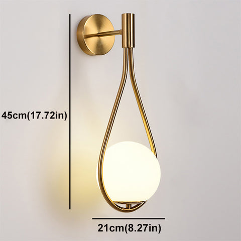 GOECO Applique Murale LED Moderne Industriels Luminaire Mural Ajustable Lampe Murale Verre Boule Ronde Abat-Jour E27 Lampe De Mur Métal Salon Couloir